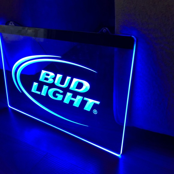 BUD LIGHT LED NEON BLUE LIGHT SIGN 8x12 - Picture 3 of 4